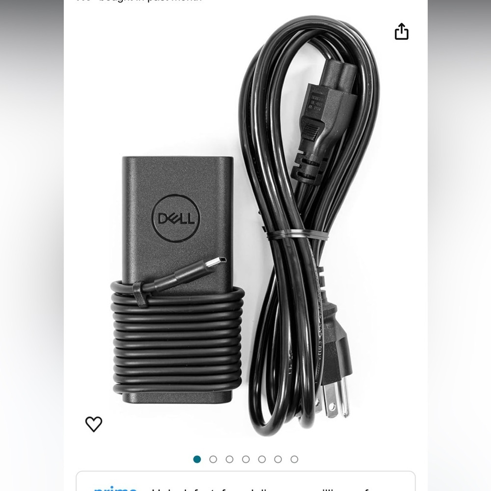 ✨HP✨DELL Dell 65W USB-C Laptop Charger for XPS and Latitude 5000 - w/ Power Cord